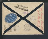 Bahnpost Brief Destination New York USA Deutsches Reich Hessen Frankfurt Basel