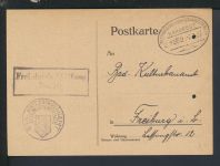 Bahnpost Karte Deutsches Reich Baden-Württemberg Freiburg Donaueschingen Z 1552