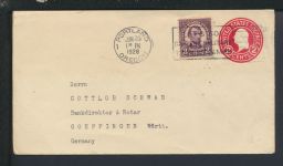Bahnpost Brief Ganzsache USA Portland Baden-Württemberg Göppingen Zug 17