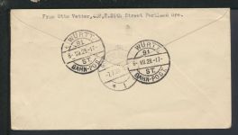 Bahnpost Brief Ganzsache USA Portland Baden-Württemberg Göppingen Zug 17