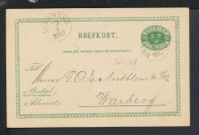 Bahnpost Ganzsache Schweden Warberg 1887