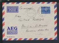 Bahnpost Brief Luftpost Norwegen Oslo Trondheim Zug 406 Berlin