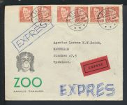 Bahnpost Brief Express Railway Dänemark Aarhus Hamburg Kiel Zug 2552 Mannheim