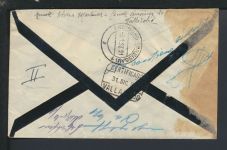 Bahnpost R-Brief Railway Spanien San Sebastian Valla Solid Frankfurt Basel Zug 1