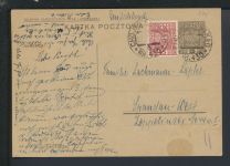Bahnpost Karte Railway mail Polen Chojnice Nakło Zug 430 Berlin Spandau