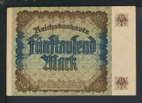 Geldschein Banknote Deutsche Reichsbanknote Reichsbank Infla 5.000 Mark I-II