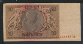 Geldschein Banknote Deutsche Reichsbanknote Reichsbank Infla 20 Mark I-II