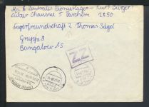 Bahnpost Brief Express DDR MP Parchim Leipzig Rostock Zug 739 Halle