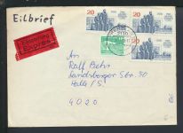 Bahnpost Brief Express DDR Brandenburg Prenzlau Berlin Stalsund Zug 719 Halle