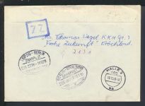 Bahnpost Brief Express DDR Brandenburg Prenzlau Berlin Stalsund Zug 719 Halle