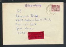 Bahnpost Brief Express DDR MP Greifswald Berlin Stalsund Zug 719 Gera Thüringen