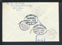 Bahnpost Brief Express DDR Thüringen Gera Halle Leipzig Zug7342 Saalfeld Zug 708