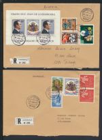 Luxemburg inter. Lot uralt Briefe +Sonderheft 309-314 Willibrord + Charlotte u.a