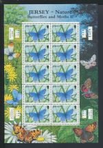 Großbritannien Jersey Kleinbogen Satz 1238-1243 Schmetterlinge Insekten Luxus