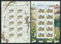 Großbritannien Jersey Kleinbogen Satz 1143-1146 Tiere Eidechsen Vögel Grasmücke