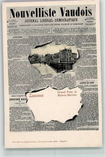 1000 Lausanne Losanna Zeitungs AK Zeitung Nouvelliste Vaudois