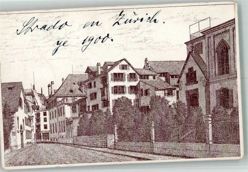 8000 Zürich 1900 Radierung St. Annagasse Kapelle sign. Ringger, R.