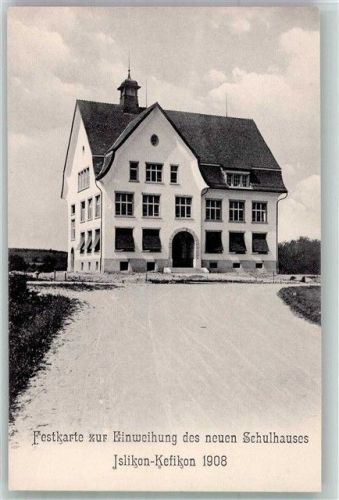 8546 Islikon Bethelhausen Foto AK Einweihung neues Schulhaus 1908