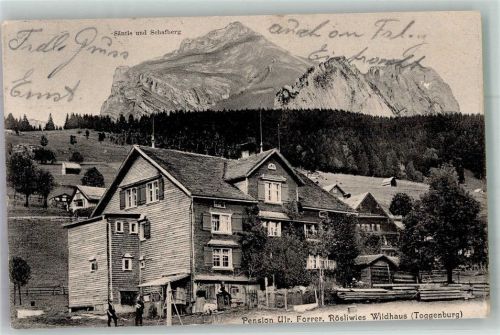 9658 Wildhaus 1908 Foto AK Pension Forrer Rösliwies Wildhaus