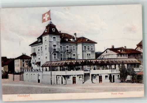6280 Hochdorf 1907 Foto AK Hotel Post