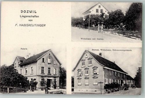 8582 Dozwil 1915 Foto AK Fabrik Büro Wohnhaus F. Habisreitinger
