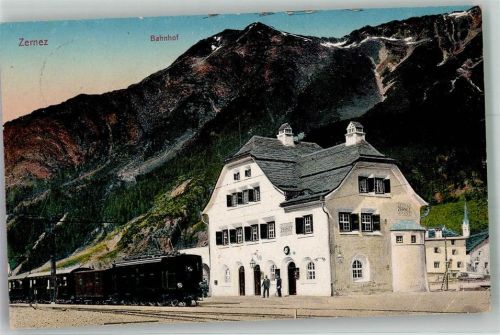 Zernez Bahnhof Eisenbahn Feldpost Bataillon 156 Bahnhof Schweiz 1915 Gebrauchsspuren