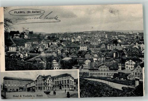 9230 Flawil Foto AK Feldpost Bataillon Nr. 81 Hotel und Tonhalle zum Rössli