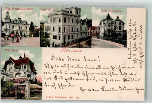 8630 Rüti ZH 1903 Foto AK Villa Weber Sequin Honegger Hess
