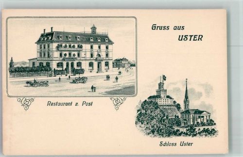 8610 Uster Foto AK Schloss Gasthaus zur Post