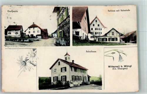 9547 Wittenwil Weiern 1916 Foto AK Schloss Schmiede Dorfpartie Schulhaus