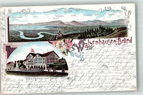 9428 Walzenhausen 1900 Lithographie Hotel Pension zum Falken