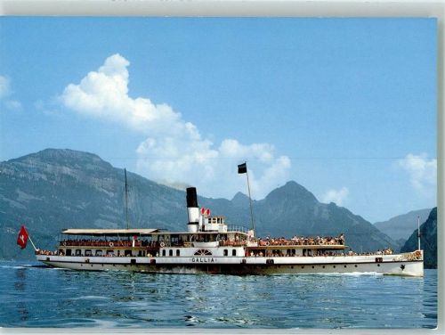 Raddampfer Gallia auf dem Vierwaldstättersee Binnenschiff Foto AK