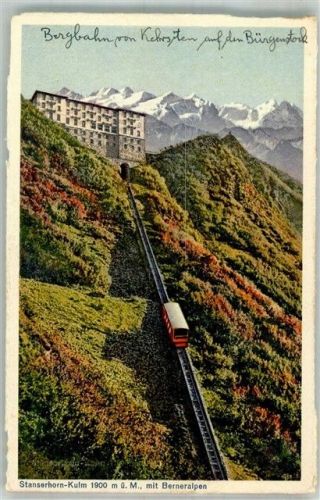 6370 Stans Foto AK Bergbahn Stanserhorn-Kulm Hotel