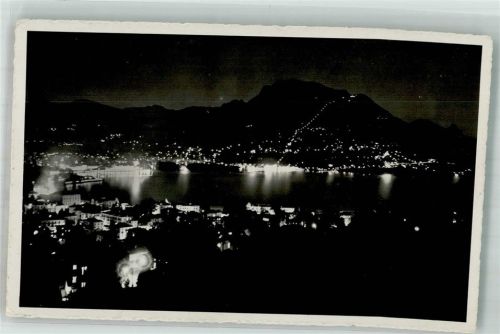 6900 Lugano Foto AK Nachtaufnahme