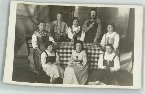 Tracht Frauen Gruppenfoto Tracht Schweiz Foto AK