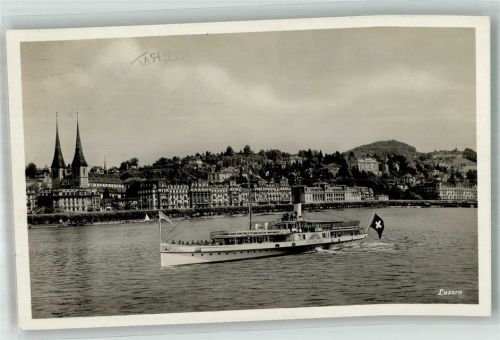 Luzern Lucerne Dampfschiff Binnenschiff 1934 Foto AK
