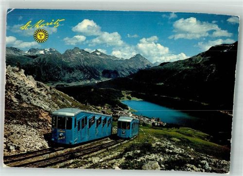 7500 St. Moritz 1977 Foto AK Stand- Seilbahn Corvigliabahn Bahnpost Rhätische Bahn