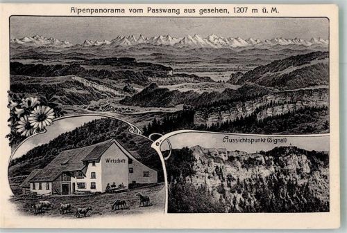 4719 Ramiswil Foto AK Alpenpanorama Gasthaus Passwang