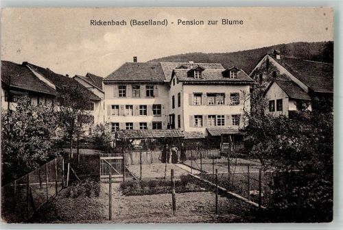 4462 Rickenbach BL 1928 Foto AK Pension zur Blume