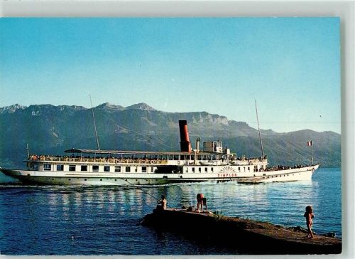 Raddampfer Simplon auf dem Genfersee Binnenschiff Foto AK