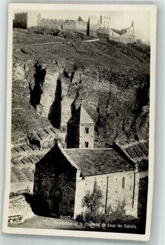 1950 Sion Sitten Foto AK Kirche Chapella de tous les Saints