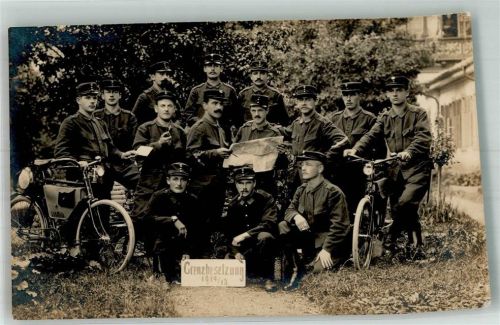 Grenzbesetzung Fahrrad ST Bataillon 79 Militär Schweiz 1914 Foto AK