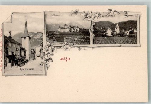 1860 Aigle Foto AK Kirche Schloss