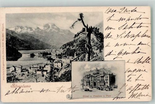 7513 Silvaplana 1903 Foto AK Hotel Pension zur Post