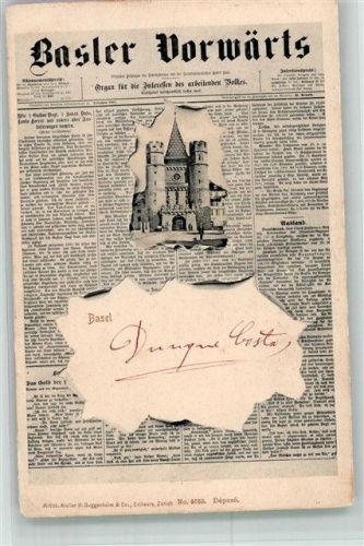 4000 Basel Bâle 1906 Gebrauchsspuren Zeitung Basler Vorwärts Zeitungs AK