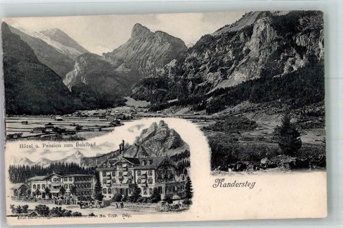 3718 Kandersteg 1906 Foto AK Hotel und Pension zum Buhlbad
