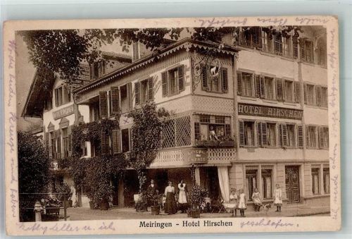 3860 Meiringen 1923 Foto AK Hotel Hirschen