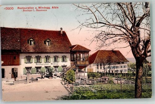 8135 Langnau am Albis 1911 Foto AK Gasthaus zum Windegg Alibs