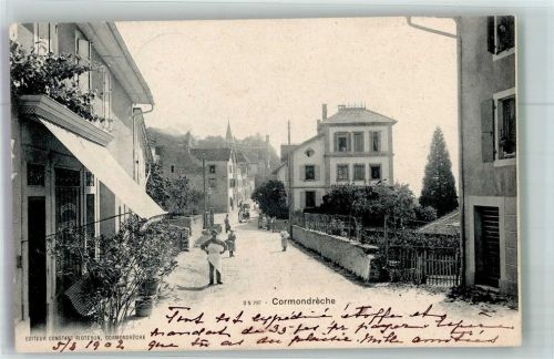 2036 Cormondrèche 1902 Foto AK Straßenansicht