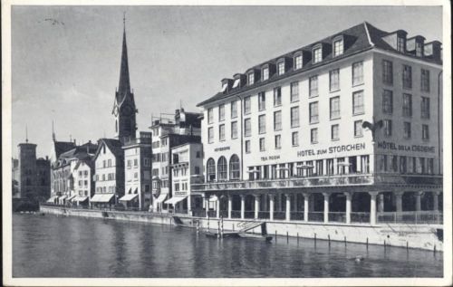 1953 - Zürich, Kanton Zürich, Hotel zum Storchen (hotel to the stork), Schweiz,L.M. Kohler